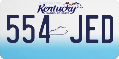 KY license plate 554JED
