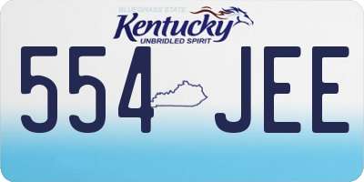 KY license plate 554JEE