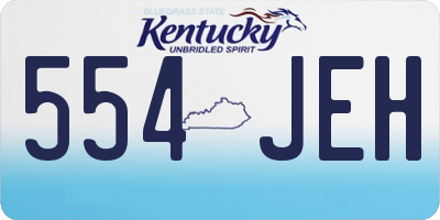 KY license plate 554JEH
