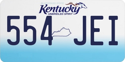 KY license plate 554JEI