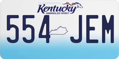 KY license plate 554JEM