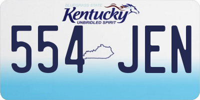 KY license plate 554JEN