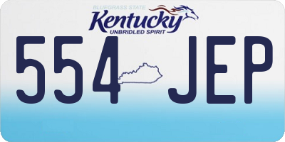 KY license plate 554JEP