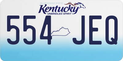 KY license plate 554JEQ