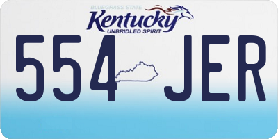 KY license plate 554JER