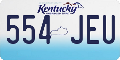 KY license plate 554JEU