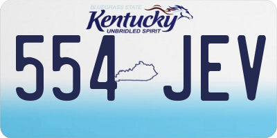 KY license plate 554JEV