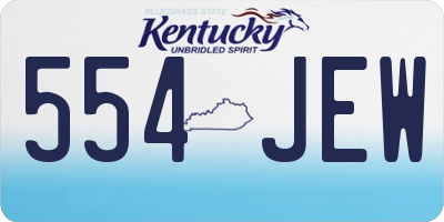 KY license plate 554JEW