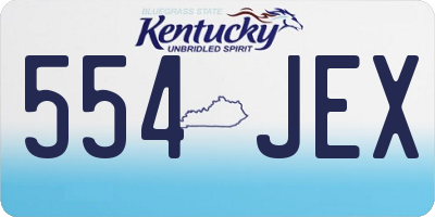 KY license plate 554JEX