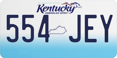 KY license plate 554JEY