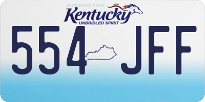 KY license plate 554JFF