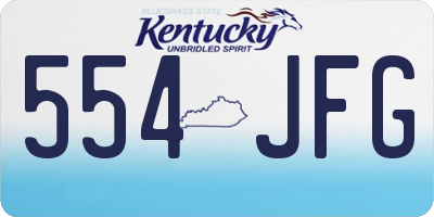 KY license plate 554JFG