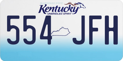 KY license plate 554JFH