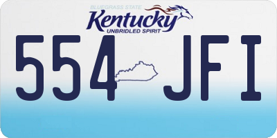 KY license plate 554JFI