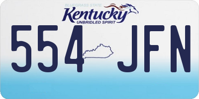 KY license plate 554JFN
