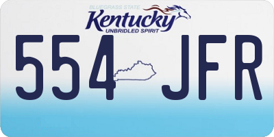 KY license plate 554JFR