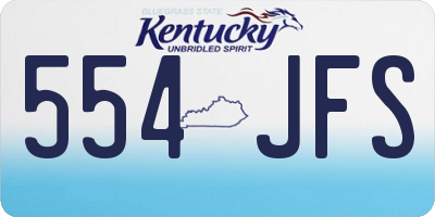 KY license plate 554JFS