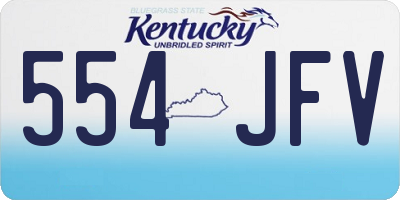 KY license plate 554JFV
