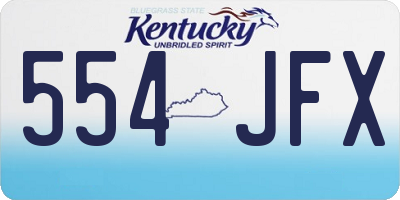KY license plate 554JFX