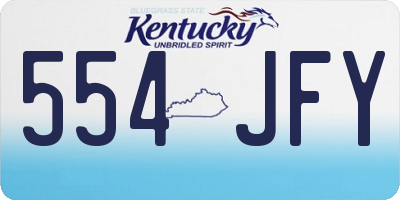 KY license plate 554JFY