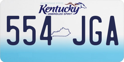 KY license plate 554JGA