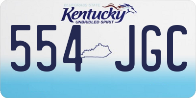 KY license plate 554JGC