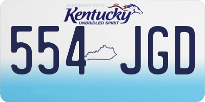 KY license plate 554JGD