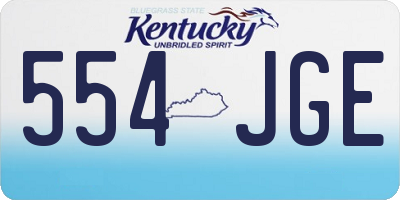 KY license plate 554JGE