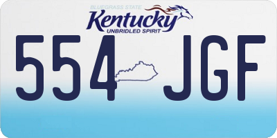 KY license plate 554JGF
