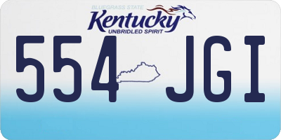 KY license plate 554JGI