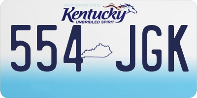 KY license plate 554JGK