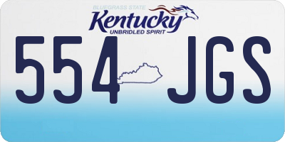 KY license plate 554JGS