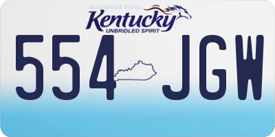 KY license plate 554JGW