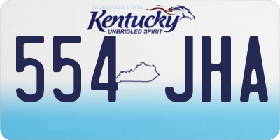 KY license plate 554JHA