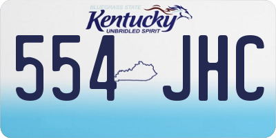 KY license plate 554JHC