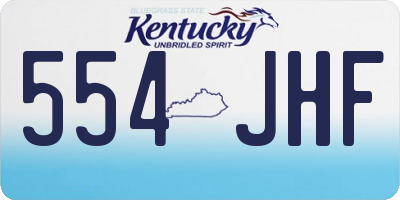KY license plate 554JHF