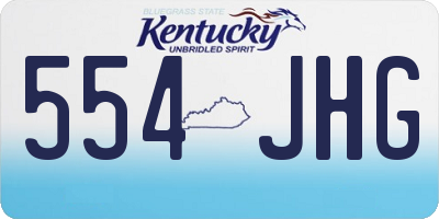 KY license plate 554JHG