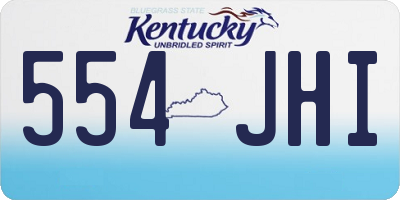 KY license plate 554JHI