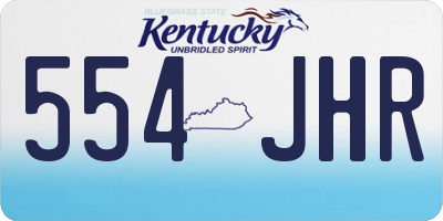 KY license plate 554JHR