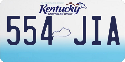 KY license plate 554JIA