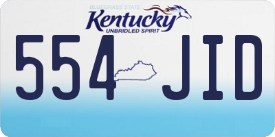 KY license plate 554JID