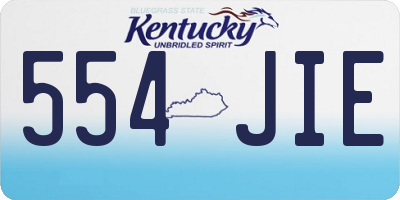 KY license plate 554JIE