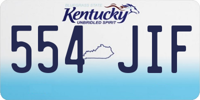 KY license plate 554JIF