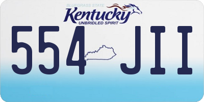 KY license plate 554JII