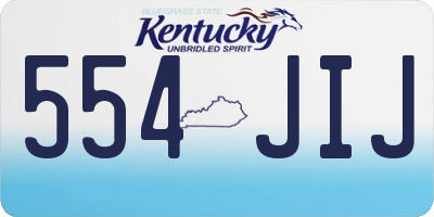 KY license plate 554JIJ