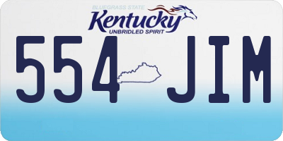 KY license plate 554JIM