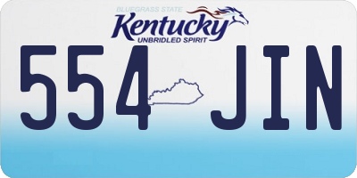 KY license plate 554JIN