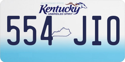 KY license plate 554JIO
