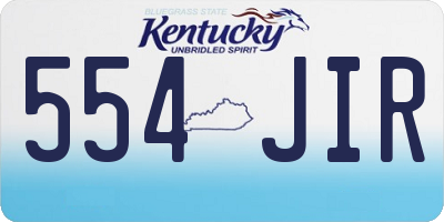 KY license plate 554JIR