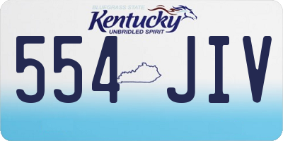 KY license plate 554JIV